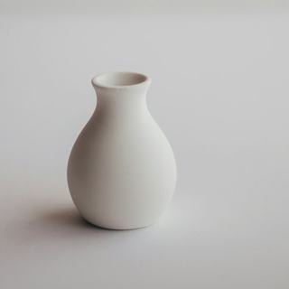 A matte white bottle vase